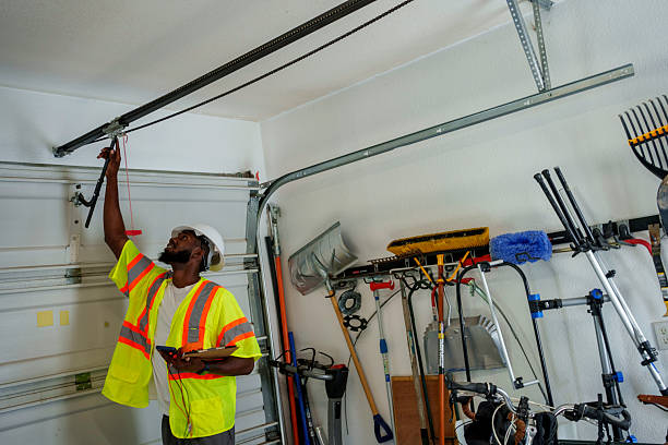 Professional Garage Door Panel Replacement technician working in Blossom, TX